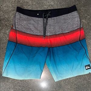 Quiksilver Red and Blue Gradient Board Shorts